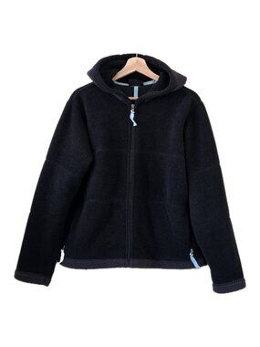 Patagonia Synchilla Fleece Hooded Jacket Womens L Gray Full Zip Pockets Outdoor